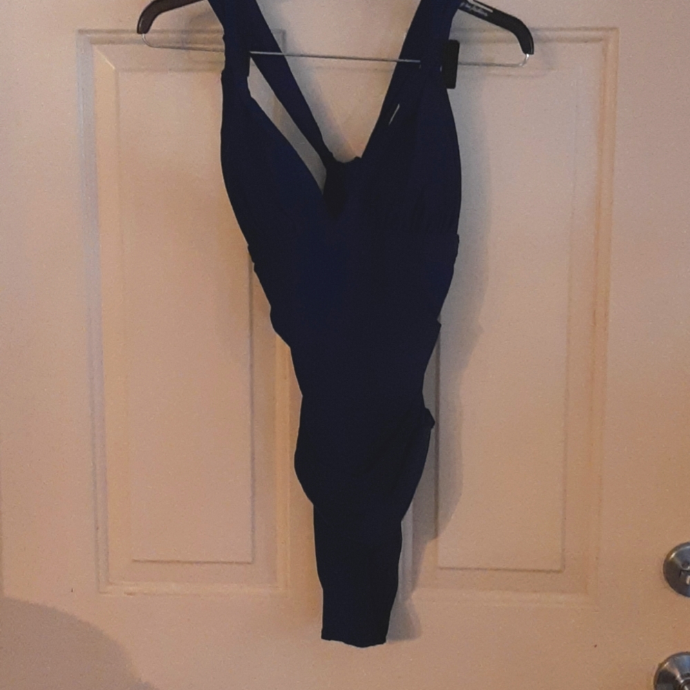 Cupshe | Women's Navy with Ruching Tummy Control Size M NWT